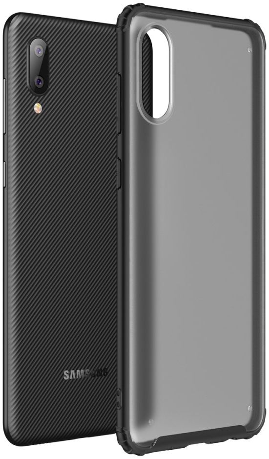 Samsung Galaxy M02 Armor Series Hoesje Mat Transparant Zwart afbeelding 1
