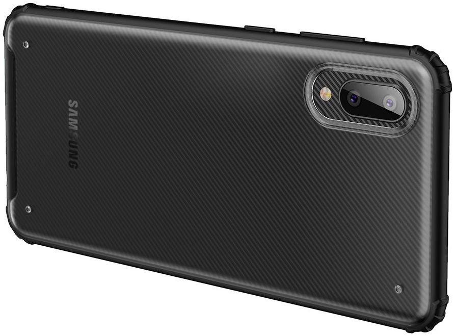 Samsung Galaxy M02 Armor Series Hoesje Mat Transparant Zwart afbeelding 3