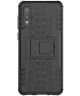 Samsung Galaxy M02 Hoesje Hybride Back Cover met Kickstand Zwart