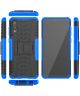 Samsung Galaxy M02 Hoesje Hybride Back Cover met Kickstand Blauw