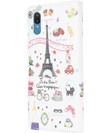 Samsung Galaxy M02 Hoesje Portemonnee Book Case Eiffeltoren Print Hoesjes