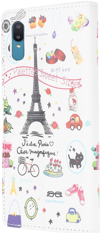 Samsung Galaxy M02 Hoesje Portemonnee Book Case Eiffeltoren Print afbeelding 1