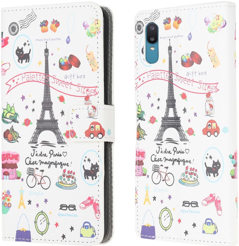 Samsung Galaxy M02 Hoesje Portemonnee Book Case Eiffeltoren Print afbeelding 2