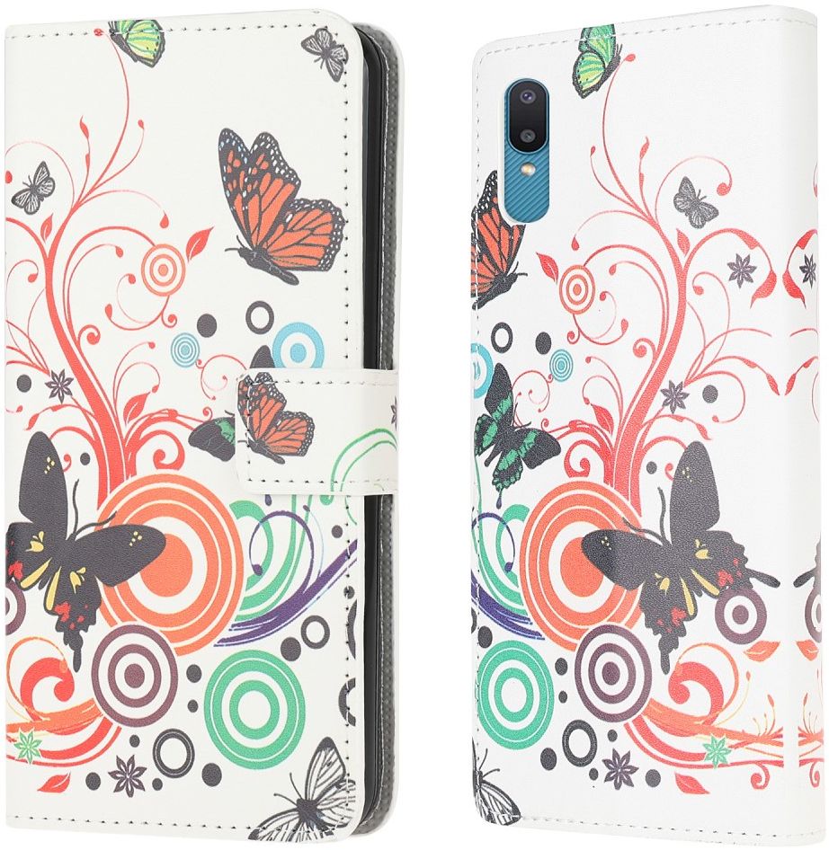 Samsung Galaxy M02 Hoesje Portemonnee Book Case Butterfly Print afbeelding 2