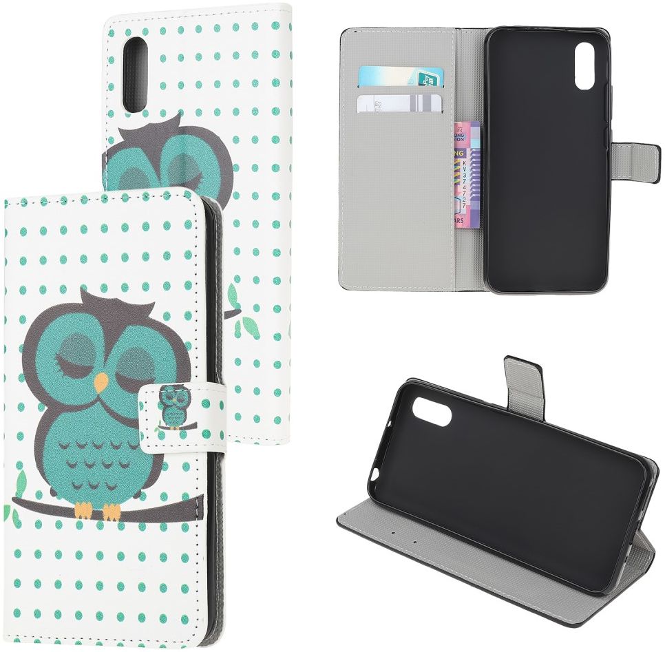 Samsung Galaxy M02 Hoesje Portemonnee Book Case Uil Print afbeelding 6