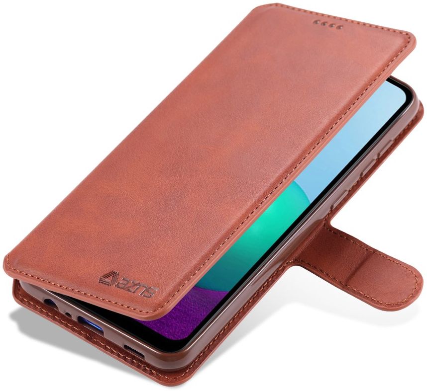 AZNS Samsung Galaxy M02 Hoesje Wallet Book Case Kunstleer Bruin afbeelding 1