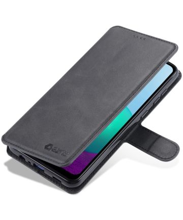 AZNS Samsung Galaxy M02 Hoesje Wallet Book Case Kunstleer Zwart Hoesjes