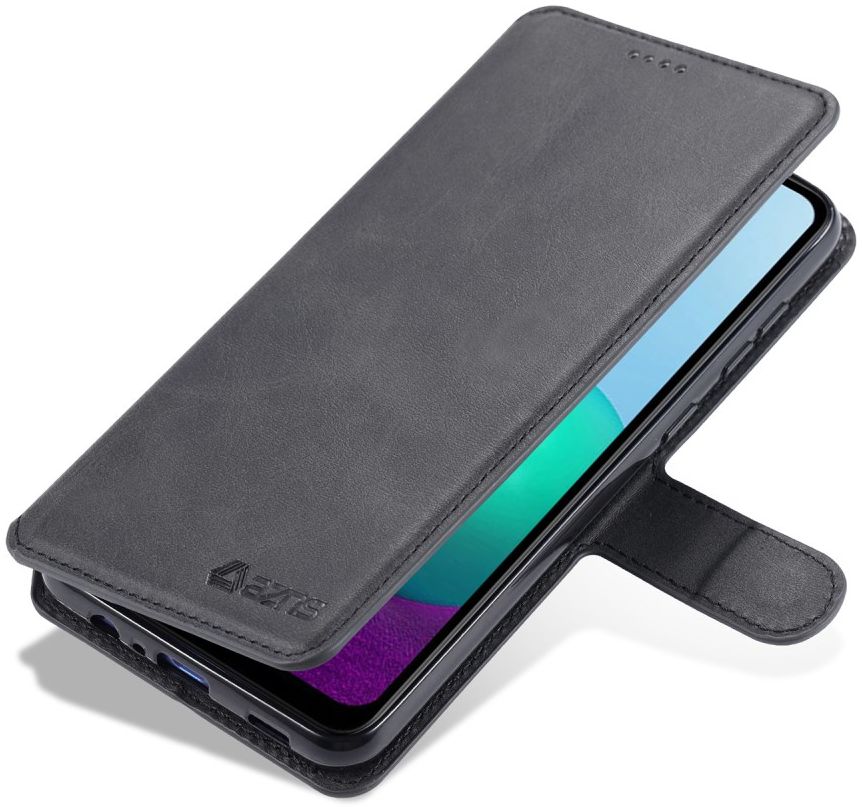 AZNS Samsung Galaxy M02 Hoesje Wallet Book Case Kunstleer Zwart afbeelding 1