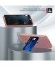 Samsung Galaxy S21 FE Hoesje met Kaarthouder Back Cover Roze