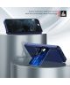 Samsung Galaxy S21 FE Hoesje met Kaarthouder Back Cover Blauw