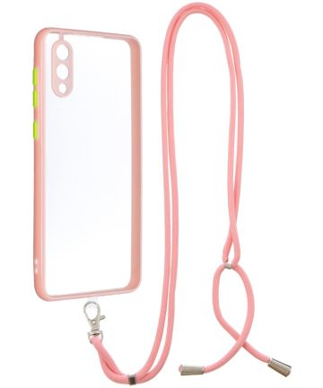 Samsung Galaxy M02 Hoesje met Koord Back Cover Roze Hoesjes