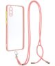 Samsung Galaxy M02 Hoesje met Koord Back Cover Roze