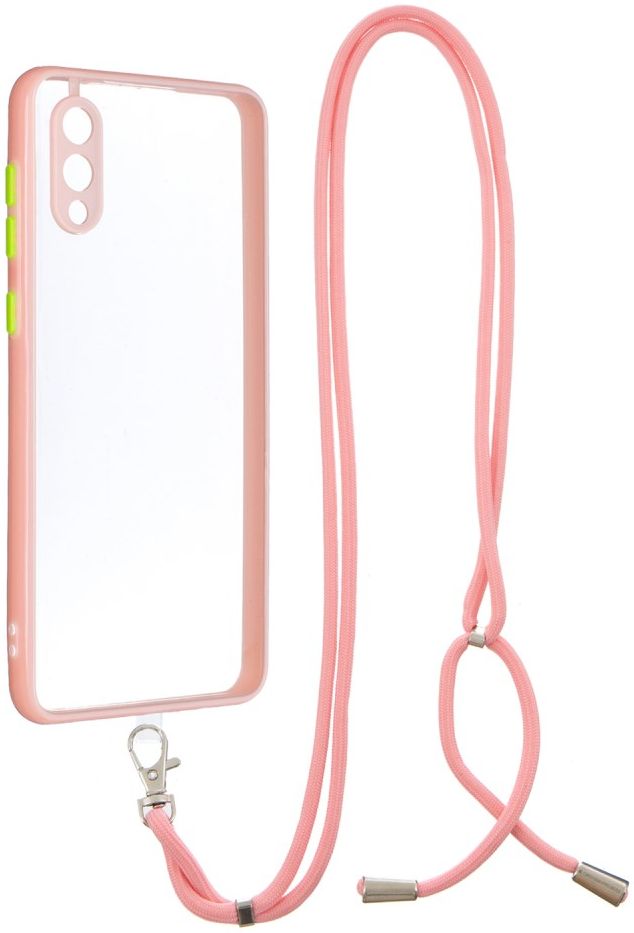 Samsung Galaxy M02 Hoesje met Koord Back Cover Roze afbeelding 1