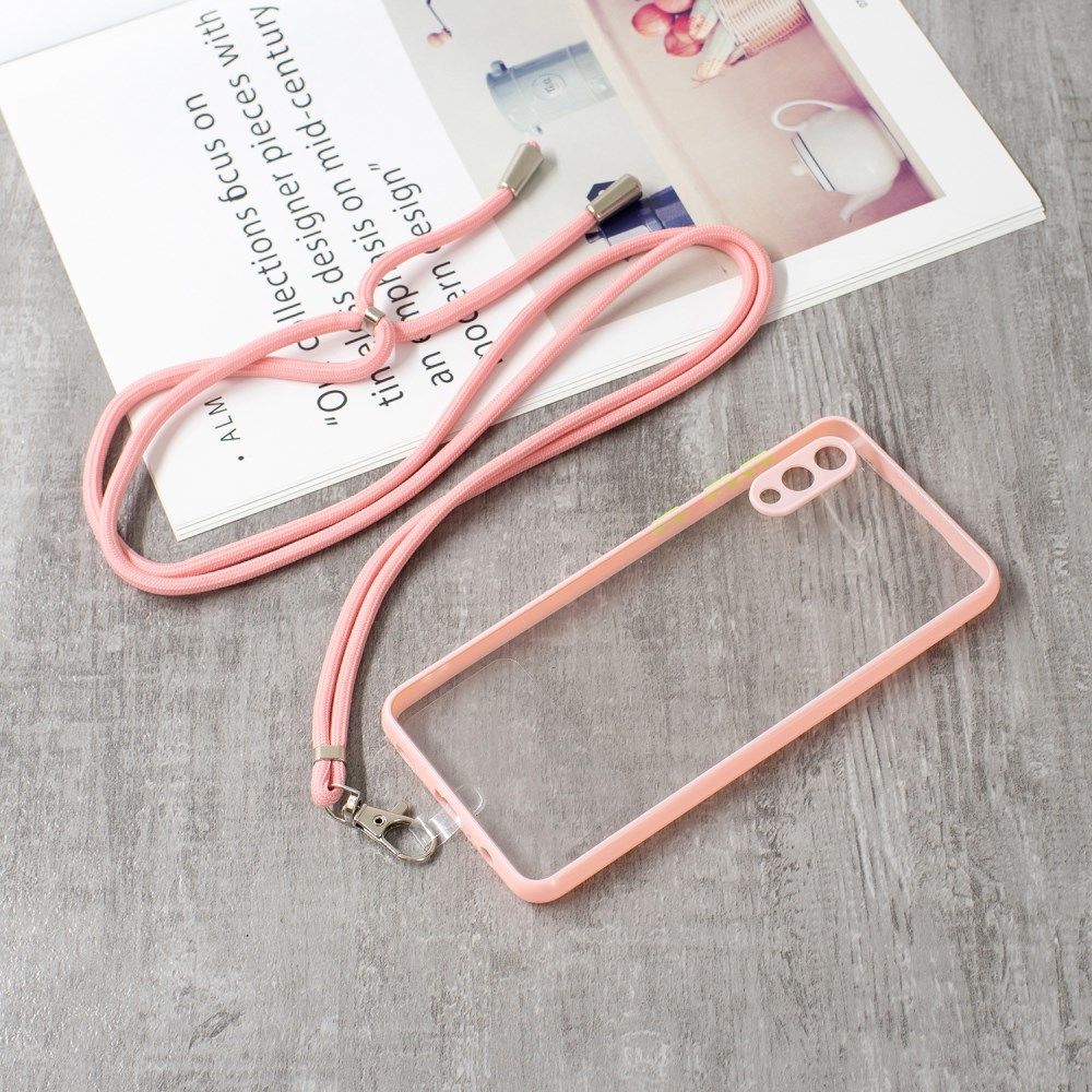 Samsung Galaxy M02 Hoesje met Koord Back Cover Roze afbeelding 2