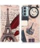 Samsung Galaxy M23 Hoesje Portemonnee Book Case Eiffeltoren Print