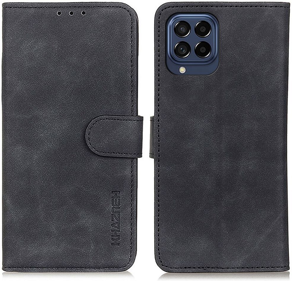 KHAZNEH Samsung Galaxy M53 Hoesje Retro Wallet Book Case Zwart afbeelding 4