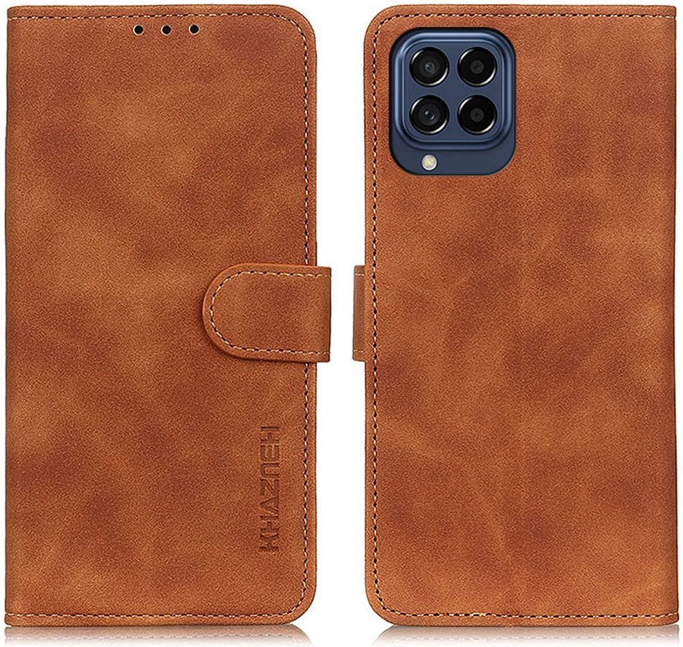 KHAZNEH Samsung Galaxy M53 Hoesje Retro Wallet Book Case Bruin afbeelding 4
