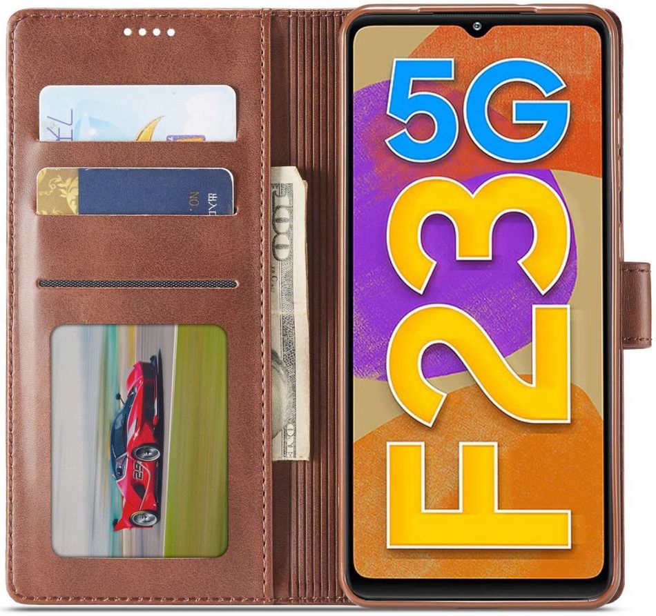 LC.IMEEKE Samsung Galaxy M23 Hoesje Portemonnee Bruin afbeelding 1