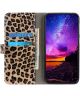 Samsung Galaxy M53 Hoesje Portemonnee Book Case Luipaard Print