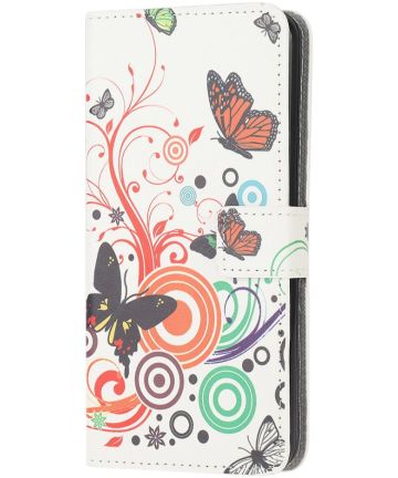 Samsung Galaxy M53 Hoesje Portemonnee Book Case Vlinder Print Hoesjes