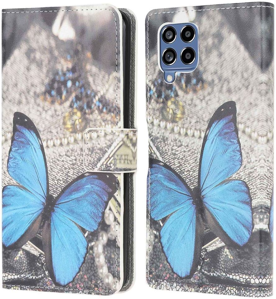 Samsung Galaxy M53 Hoesje Portemonnee Book Case Butterfly Print afbeelding 3