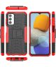 Samsung Galaxy M23 Hoesje Hybride Back Cover met Kickstand Rood