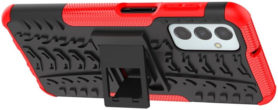 Samsung Galaxy M23 Hoesje Hybride Back Cover met Kickstand Rood afbeelding 2
