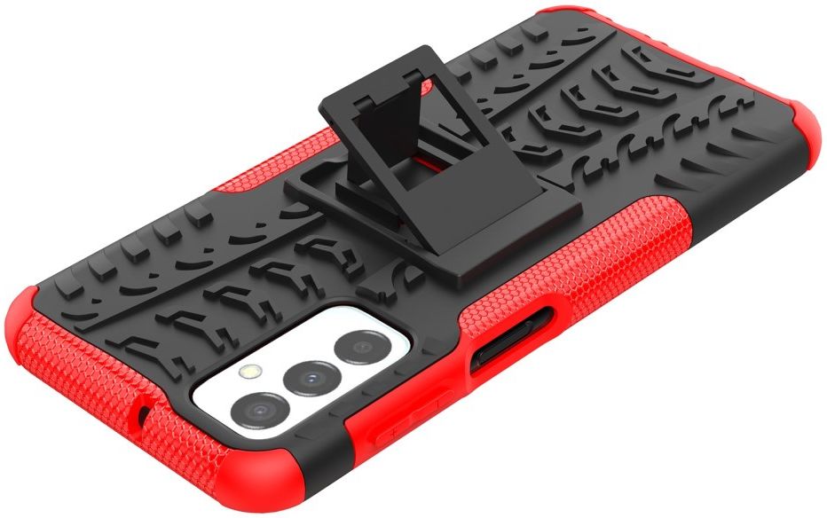Samsung Galaxy M23 Hoesje Hybride Back Cover met Kickstand Rood afbeelding 3