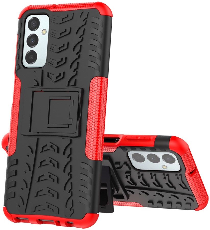 Samsung Galaxy M23 Hoesje Hybride Back Cover met Kickstand Rood afbeelding 5