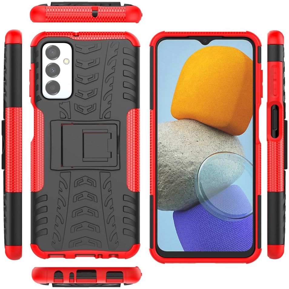 Samsung Galaxy M23 Hoesje Hybride Back Cover met Kickstand Rood afbeelding 9