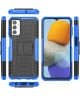 Samsung Galaxy M23 Hoesje Hybride Back Cover met Kickstand Blauw