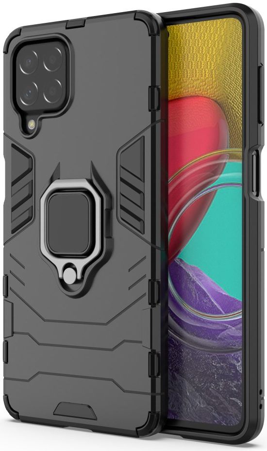 Samsung Galaxy M53 Hoesje Hybride Kickstand Back Cover Zwart afbeelding 1