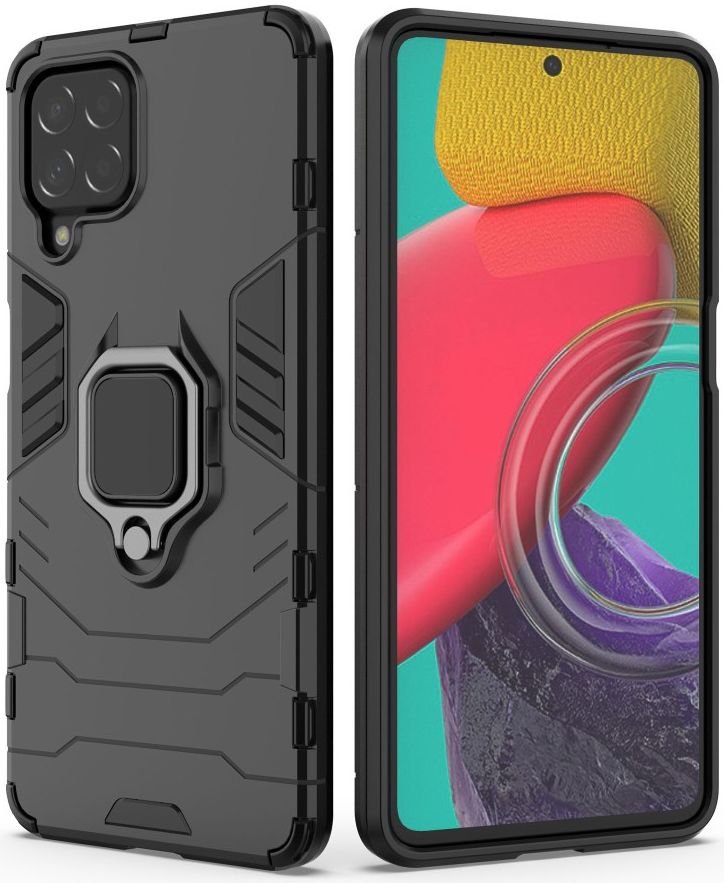 Samsung Galaxy M53 Hoesje Hybride Kickstand Back Cover Zwart afbeelding 10