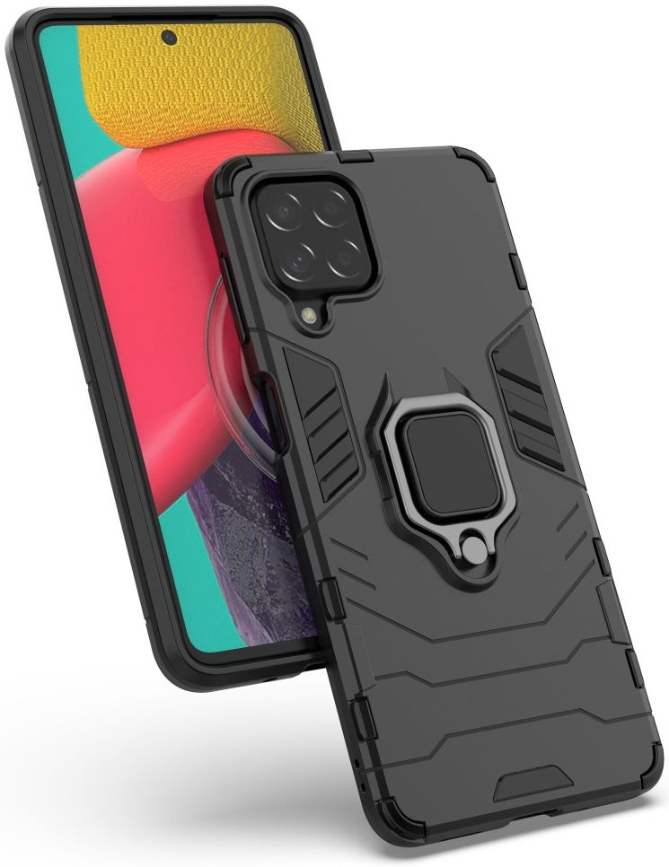 Samsung Galaxy M53 Hoesje Hybride Kickstand Back Cover Zwart afbeelding 4