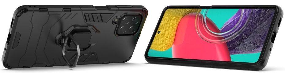 Samsung Galaxy M53 Hoesje Hybride Kickstand Back Cover Zwart afbeelding 5