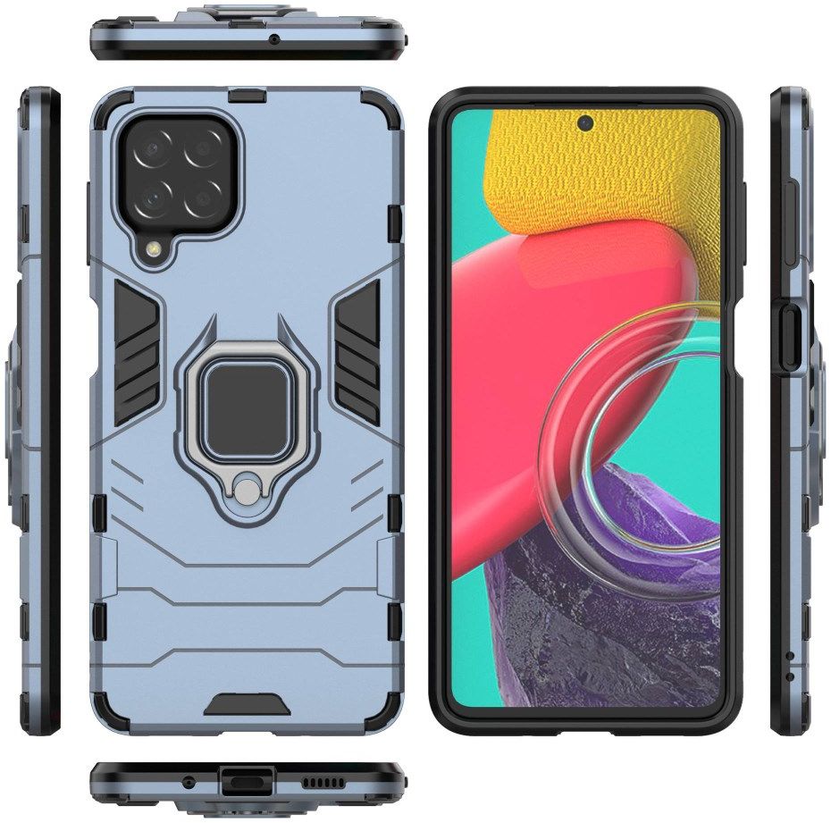 Samsung Galaxy M53 Hoesje Hybride Kickstand Back Cover Blauw afbeelding 6