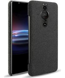 Sony Xperia Pro-I Hoesje met Stoffen Afwerking Zwart