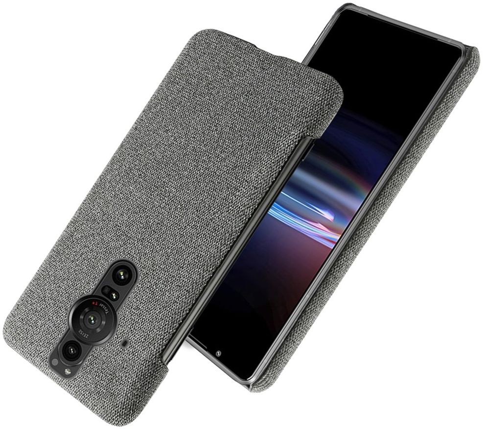 Sony Xperia Pro-I Hoesje met Stoffen Afwerking Grijs afbeelding 2