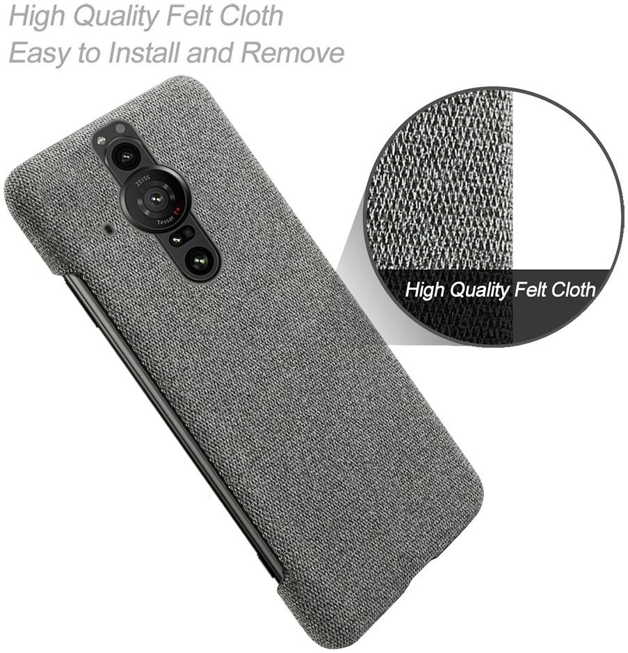 Sony Xperia Pro-I Hoesje met Stoffen Afwerking Grijs afbeelding 4