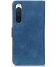 KHAZNEH Sony Xperia 10 IV Hoesje Retro Wallet Book Case Blauw