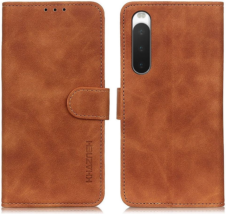 KHAZNEH Sony Xperia 10 IV Hoesje Retro Wallet Book Case Bruin afbeelding 2