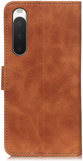 KHAZNEH Sony Xperia 10 IV Hoesje Retro Wallet Book Case Bruin afbeelding 7