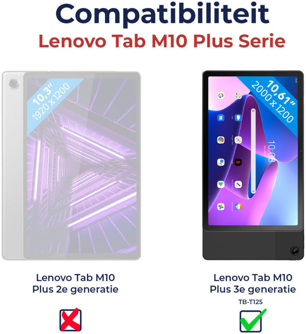 Lenovo Tab M10 Plus Gen 3 (10.6) Hoes Tri-Fold Book Case Print Touch afbeelding 9