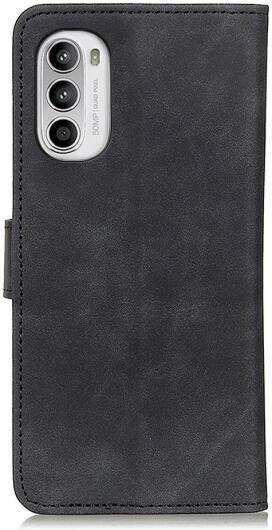 KHAZNEH Motorola Moto G52 Hoesje Retro Wallet Book Case Zwart afbeelding 2