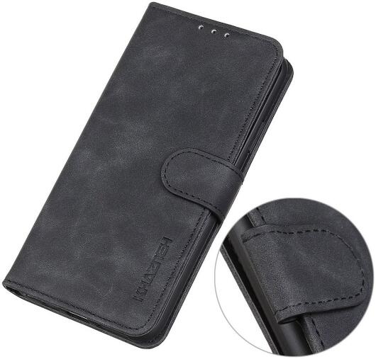 KHAZNEH Motorola Moto G52 Hoesje Retro Wallet Book Case Zwart afbeelding 7