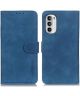 KHAZNEH Motorola Moto G52 Hoesje Retro Wallet Book Case Blauw