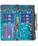 Motorola Edge 30 Pro Hoesje Zipper Portemonnee Book Case Print Blauw