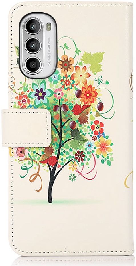 Motorola Moto G52 Hoesje Portemonnee Book Case met Tree Print afbeelding 6