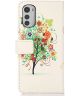 Motorola Moto E32 Hoesje Portemonnee Book Case met Tree Print