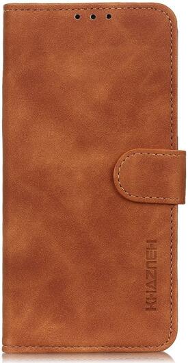 KHAZNEH Motorola Moto E32 Hoesje Retro Wallet Book Case Bruin afbeelding 6